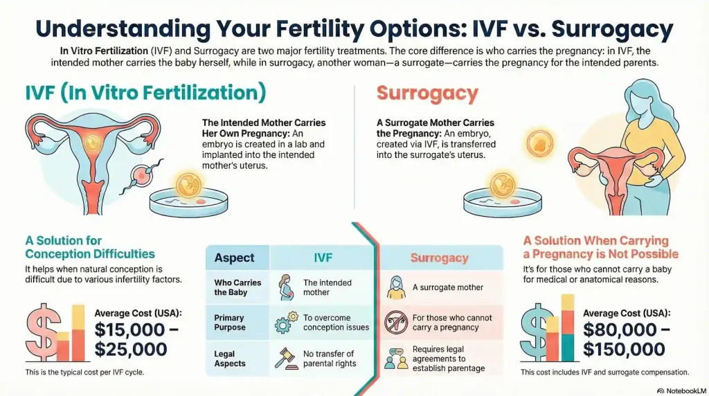 Difference Between IVF and Surrogacy 1 IVF Versus Surrogacy Options Explained