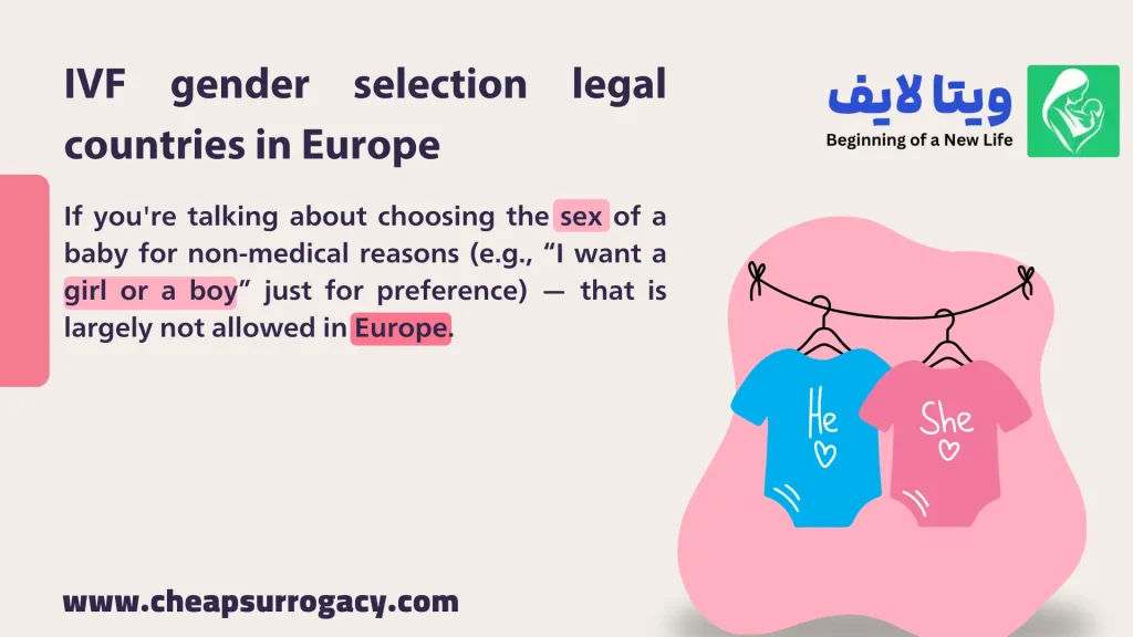 IVF gender selection legal countries in Europe