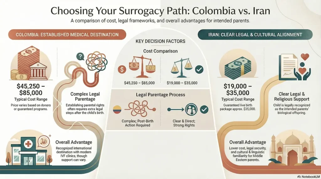 Surrogacy in Colombia vs Surrogacy in Iran