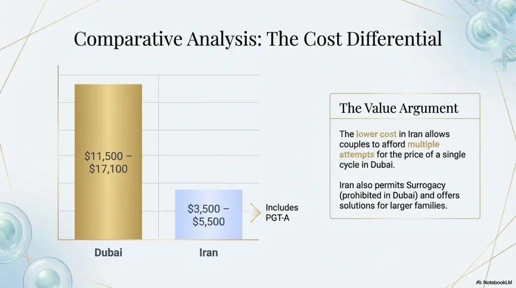 Gender Selection in Dubai 5 Cost Comparison of Gender Selection between Dubai and Iran